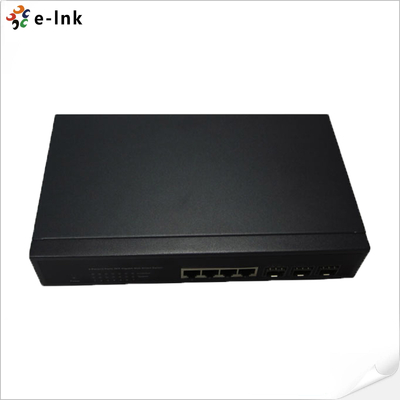Convertidor de medios 10/100/1000M 4 puertos TX + 3 puertos FX (SFP) Switch de fibra