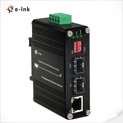 Convertidor OEO industrial 1G/10G SFP+ a SFP+ (3R Repeater) con función de conversión de medios Ethernet 1G