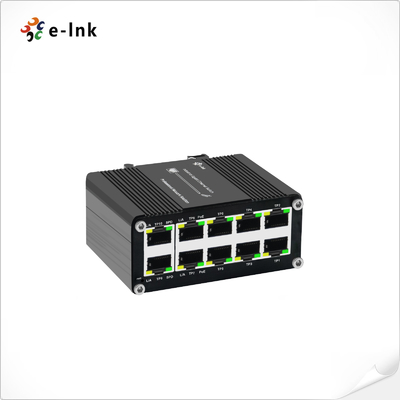 Mini Industrial 8 puertos 10/100/1000T 802.3at PoE + 2 puertos 10/100/1000T Compacto Ethernet Switch