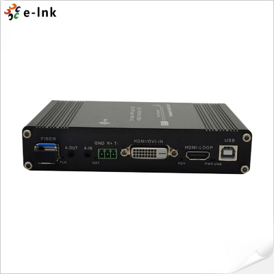 1Ch 1080P DVI + USB KVM + 1Ch RS232 + 1Ch Bidi Stereo Audio + 1Ch GPIO sobre el extensor de fibra