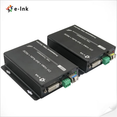 DVI + 1Ch Audio estéreo bidireccional + 1Ch RS232 a través del extensor de fibra óptica