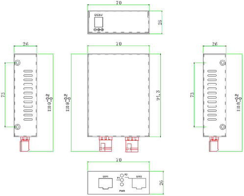 Convertidor de medios Gigabit SFP a SFP