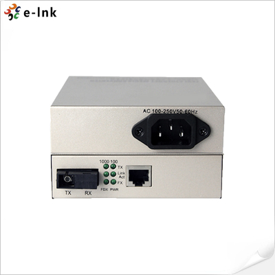 Convertidor de medios Ethernet rápido de 10/100M WDM con unidad de alimentación integrada