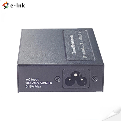 Convertidor de medios 2x10/100/1000BASE-T a 1x100/1000BASE-X SFP con fuente de alimentación incorporada