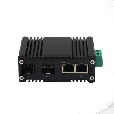 Mini Industrial 2 puertos 10/100/1000Base-T + 2 puertos 100/1000Base-X SFP Ethernet Switch