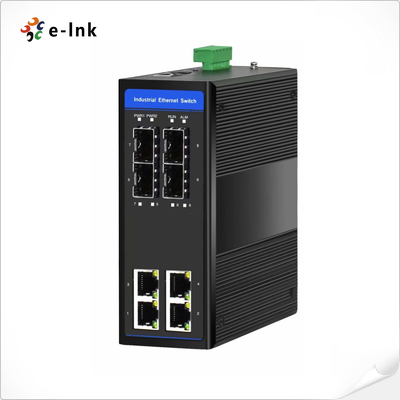 4 10/100/1000T portuarios industriales 802.3at PoE + 4 el puerto 100/1000X SFP manejaron el interruptor de Ethernet