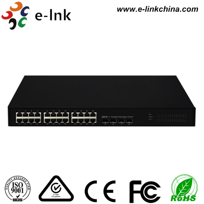 Switch Ethernet L3 gestionado de 24G + 4 10G SFP+