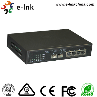 10/100/1000M Gestionado 2FX + 4TX Switch de fibra