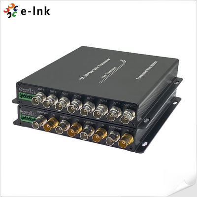 Convertidor de fibra 3G-SDI de 4 canales con RS485 y Tally
