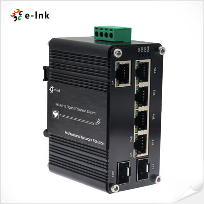 quality Convertidor Gigabit de Switch PoE Industrial 48~57VCC IP40, carcasa metálica de alta resistencia factory