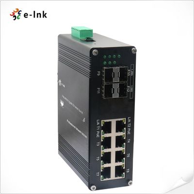 Interruptor Ethernet administrado por SFP de 8 puertos 10/100/1000T 802.3at PoE + 4 puertos 1000X