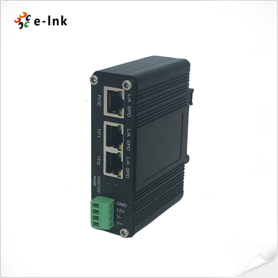 Divisor industrial de IEEE802.3af/at PoE con 2 funciones de interruptor portuarias, voltaje de salida 12VDC