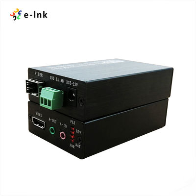 1Ch HDMI + 1Ch Audiostereo bidireccional + 1Ch RS232 a través del extensor de fibra óptica