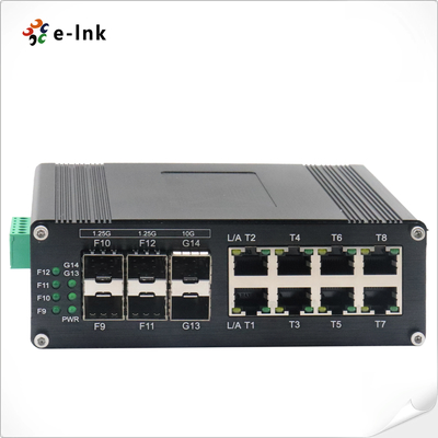 Interruptor Ethernet administrado industrial L2+ 8 puertos 10/100/1000T + 4 puertos 1G SFP + 2 puertos 10G SFP+