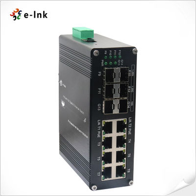 Industrial L2+ 8 puertos 10/100/1000T 802.3at PoE + 4 puertos 1G SFP + 2 puertos 10G SFP + Switch Ethernet administrado