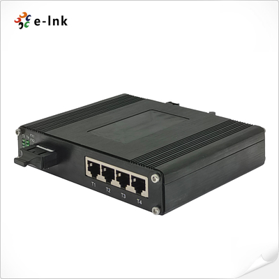 Comutador Ethernet industrial de 4 puertos 10/100/1000T 802.3bt PoE + 1 puerto 100/1000BASE-X con SFP, SC, FC, ST Opcional