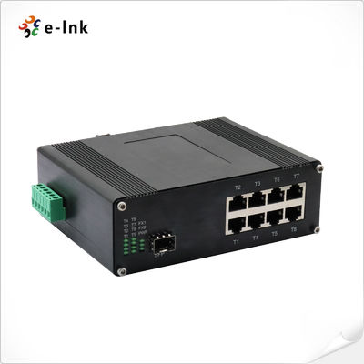 8 puertos industriales 10/100/1000T 802.3bt PoE + 1 puerto 100/1000Base-X Ethernet Switch admite doble / medio doble, negociación automática, MDI / MDIX automático