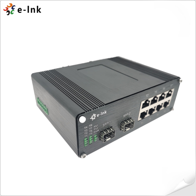 Interruptor Ethernet industrial de 8 puertos 10/100/1000T 802.3at PoE + 2 puertos 100/1000BASE-X