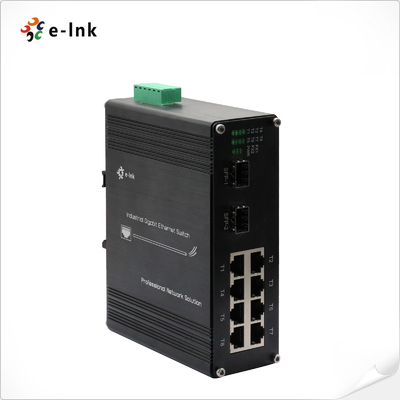 Switch Ethernet Industrial de 8 puertos 10/100/1000T 802.3bt PoE + 2 puertos 100/1000BASE-X con soporte para control de flujo 802.3x
