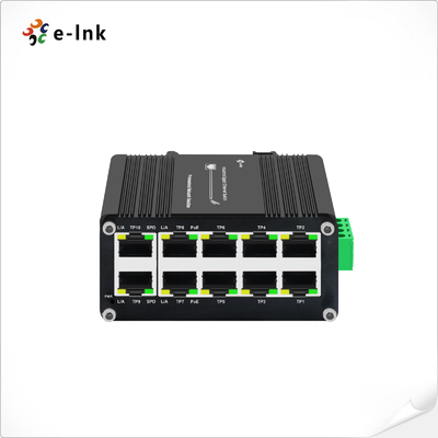 Mini Industrial 8 puertos 10/100/1000T 802.3at PoE + 2 puertos 10/100/1000T Compacto Ethernet Switch
