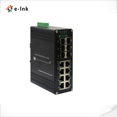 Interruptor de Ethernet industrial de 8 puertos 10/100/1000T + 4 puertos 1G SFP + 2 puertos 10G SFP+