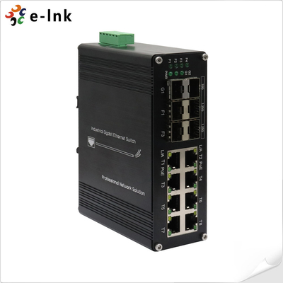 Interruptor de Ethernet SFP de 8 puertos industriales 10/100/1000T 802.3at PoE + 6 puertos 1000X