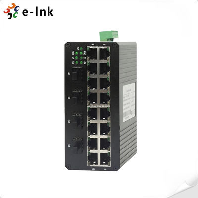 16 puertos 10/100Base-T + 4 puertos 1000Base SFP Industrial Ethernet Switch