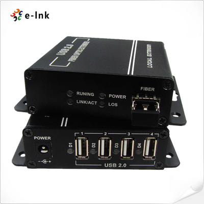Extensor de fibra USB 2.0 con 4 puertos