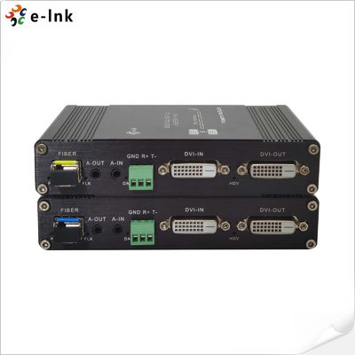 1Ch 1080P Bidi DVI + 1Ch Bidi RS232 + 1Ch Bidi Stereo Audio 
+ GPIO sobre el extensor de fibra