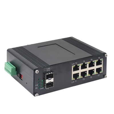 Switch Ethernet gestionado industrial de 8 puertos 10/100/1000T + 2 puertos 1000X SFP