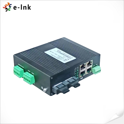 L2+ Industrial 4 puertos 10/100TX + 4 puertos RS485 + 2 puertos 100FX Ring Managed Ethernet Switch