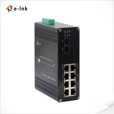 Interruptor Ethernet con 8 puertos industriales 10/100/1000M/2.5G BASE-TX + 2 puertos 1.25G/2.5G/10G SFP+ BASE-FX