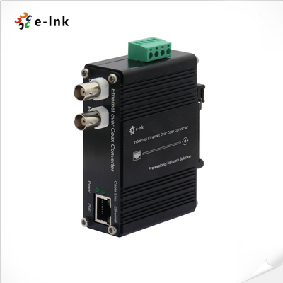 Extensor Ethernet sobre Coaxial Industrial DIN-Rail 10/100Base-TX, Admite Alimentación por Coaxial y Alimentación por Ethernet simultáneamente