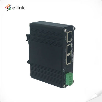 Industrial IEEE802.3af/at PoE Splitter con función de interruptor de 2 puertos, voltaje de salida 12VDC Soporta una potencia de salida de hasta 20W