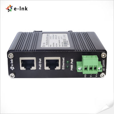 80~320VDC Entrada de energía Industrial Gigabit PoE + inyector con IEEE 802.3af / at compatible, admite una salida completa de 30 vatios