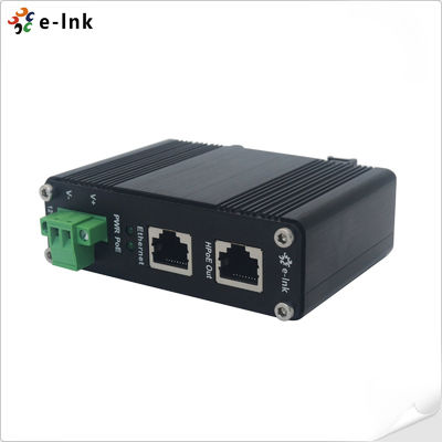 12 ~ 48V DC Entrada de energía industrial Gigabit 60W PoE inyector soporta 10/100/1000 Base-TX