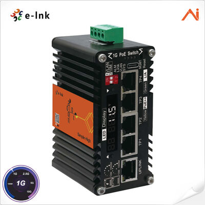 quality 4-puerto 10/100/1000Base-T IEEE802.3bt PoE++ 60W a 1-puerto 10/100/1000Base-T Uplink Mini Industrial AI Smart Managed PoE++ Ethernet Switch con sistema de refuerzo de voltaje factory